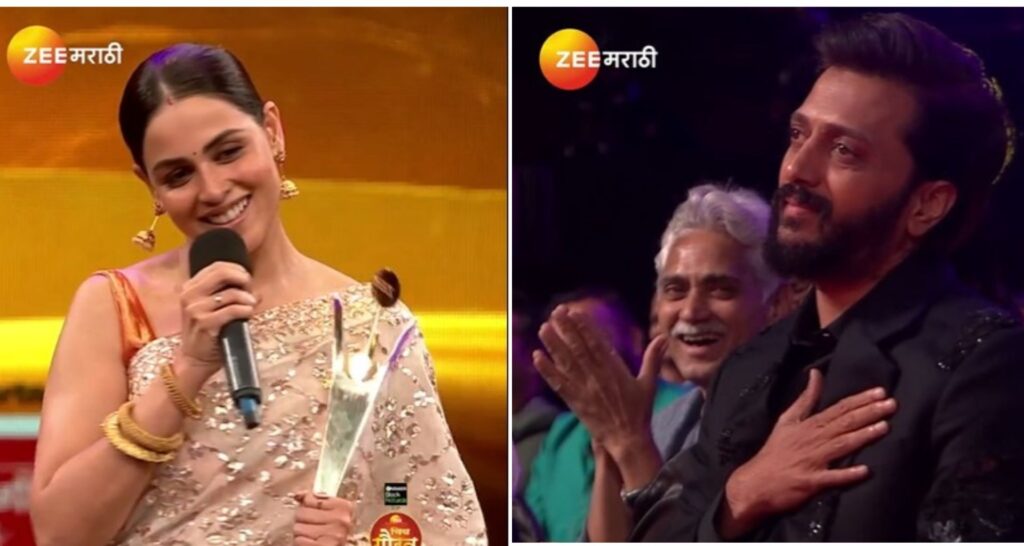 पुरस्कार स्वीकारल्यानंतर ‘अहो..’ म्हणत जेनेलियाच्या व्हायरल व्हिडिओचं होतंय कौतुक