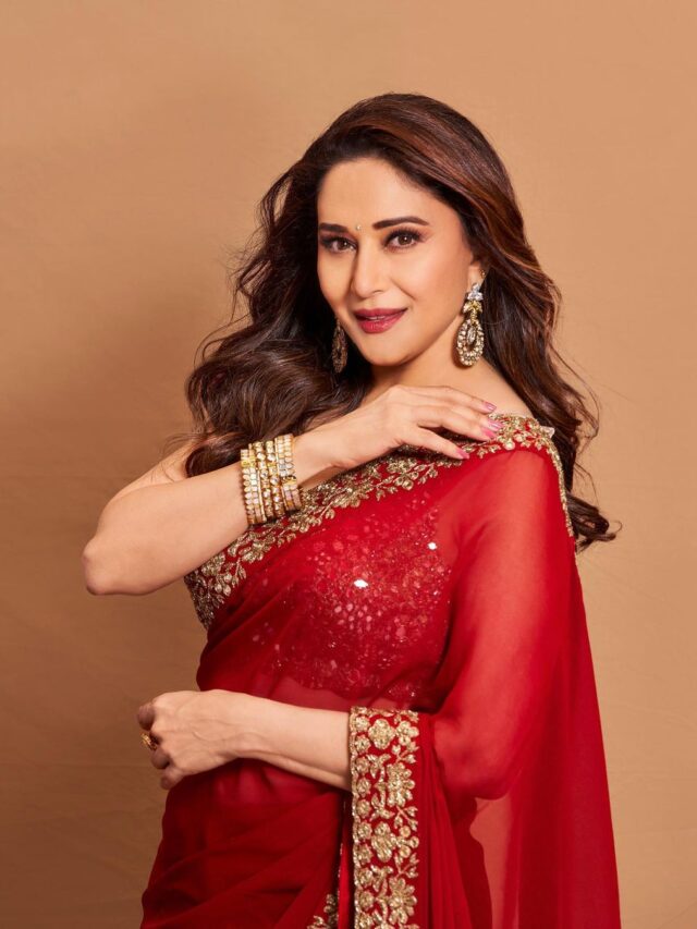 MADHURI DIXIT RED SAREE