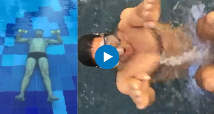 akshay kumar aqua workout in water