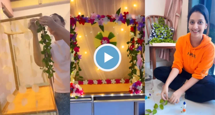 Tejashri Pradhan making Makhar for Ganpati