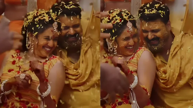 marathi actress gautami deshpande and swanand tendulkar haladi photos and videos viral on social media