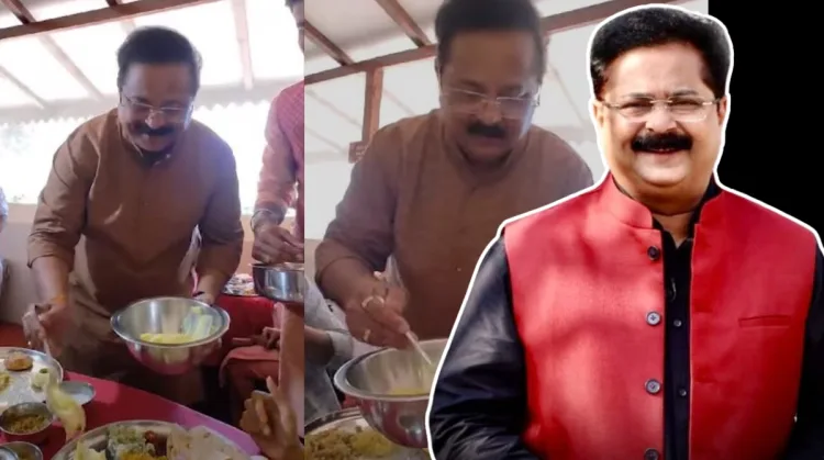 Adesh Bandekar served food to the guests