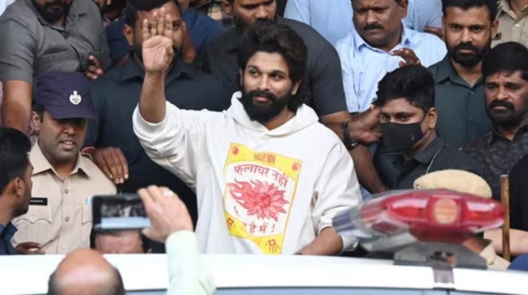 Pushpa 2 fame Allu Arjun released after a day in police custody in the case of women death in stampede.