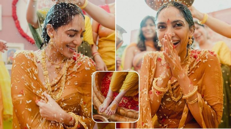 South actress Sobhita Dhulipala shared her Haldi ceremony special photos of on social media.