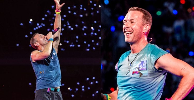 chris martin at mumbai concert