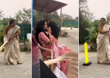 Actress vallari viraj shared a video of the artist playing cricket on the set of navri mile hitlerla