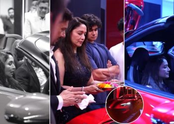 bollywood actress dhak dhak girl madhuri dixit bought new car video viral on social media